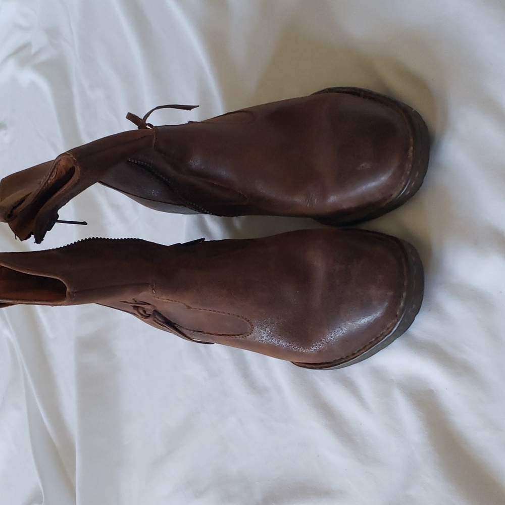 Born brown leather zip up booties - Picture 3 of 5